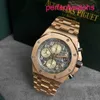 Tourbillon AP Wrist Watch Royal Oak Offshore Series 42 mm Calendrier Timing Red Devil Vampire Automatic Mechanical Steel Rose Gold Fashion Watch 26470OR.OO.1000OR.02