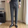 Men's Suits Elastic Waistline Slim Casual Business Dress Pants Men High-quality Office Social Suit Pant Wedding Groom Trousers Clothing