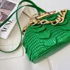 Hobo 2024 Donne di lusso Pink Green Pulnica Borse in oro Spessa catena Stendenger Borse in pelle PUA Clutch