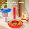 Snack Bowl voor Mark Cup, Tumbler Snack Tray compatibel met Stan Cup 40 oz met handgreep, herbruikbare snack opslag topring snoepvak met 4 compartimenten