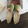 Casual Shoes Careaymade-Retro Color Matching Butterfly Light Mouth Single Shoe Female Bean Soft Sole Loafer Fairy Flat Granny