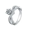 Anello solitario 925 Sterling Silver 1 CT Moissanite Diamond Ring Anello da donna Proposta di alta moda Regalo di compleanno per Madre D240419