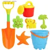 Sand Play Water Fun Summer Soft Baby Beach Toys Kids Bath Play Sandbox Set Beach Party Watering Can Bucket Sand Molds Toys Water Game L416