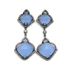 Boucles d'oreilles en peluche 1pair Stone Natural Stud Oreille Blue Green Jade Rose Quartz CZ Pavé pour les femmes bijoux de mode femme