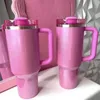 US Stock Limited Edition H2.0 40oz Mugs Cosmo Pink Parade Target Red Tumblers Isolated Car Cups Rostfritt stål Kaffe Terminos Pink Tumbler Valentine's Day Gift