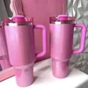 US Stock Limited Edition H2.0 40oz mokken Cosmo Pink Parade Target Red Tumblers Geïsoleerde autocups roestvrijstalen koffie Termos Pink Tumbler Valentijnsdag Gift