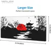 Mouse Pads Wrist Rests Japanese Style Mountain Sun Tree Mouse Pad Gaming XL HD Mousepad XXL Playmat Office Natural Rubber Soft Laptop Table Mat Y240419