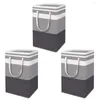 Sacs à linge Dortoir Essentials Sac de rangement Hamper Ensemble de 3 75L Tissu avec des poignées pliables pour les vêtements de maison