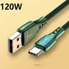 120W 6A Carica rapida USB Type C a USB C Cavo per Huawei Xiaomi Type-C a Type-C Cavo di carica rapida Cavo di carica rapida Crenone di carica rapida