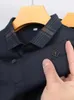 Lettre de marque haut de gamme Polo Business Business à manches courtes Imprimé Silk Summer Silk confortable et respirant T-shirt 240415