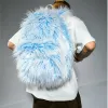 Рюкзаки 14 -дюймовый мех кролика Blue рюкзаки Zipper забавный двойной цветовой контраст Ice Blue Mur
