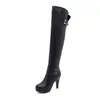 Сапоги Sgesvier 2024 Black High Heels на колене женская платформа бедра осень зимняя длинная обувь сексуальные белые