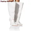 Boots 2024 Solid Color Wide Wide Sleeve Over-the-Knee مدبب أخمص القدمين Sexy Four Seasons All-Match Catwalk Fashion 45