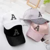 Ball Caps Fashion Shiny Letter a Baseball Cap Women Girl Silk Satin Spring Summer Snapback Cappelli Sports Hip Hop Sun Cappelli da sole femmina