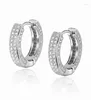 Hoop Huggie Hip Hop Iced Out Rhinestone Gold Micro Cz Earrings Women Men Fashion Street Dance Jewelry Gift For Him Moni228430322