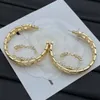 Big Big Gold Hoop Earring Brandle 18 km marque plaquée Lady Femmes Girls Girls Stodons desdits Bijoux Crystal Bringle d'oreille Cadeau de mariage Engagement