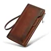 Wallets Williampolo 2023 Men Wallet Long Style High Quality Card Holder Male Purse Zipper Large Capacity Brand Vintage Wallet for Men