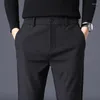 Pantalon masculin d'été décontracté business mince extensible slim fit élastique jogger jogger coréen classique bleu noir pantalon de marque gris noir mâle