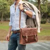 Briefcases Genuine Leather Men's Briefcase Fit 15.6" PC Laptop Bag Crazy Horse Business Handbag Messenger Work Tote Man