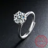 Solitaire Ring Gra Sertifikalı 5Ct Moissanite Ring VVS1 Yuvarlak Labouz Elmas Solitaire Solitaire Halkası Kadın Nişan Vakt Alyans Takı D240419