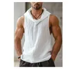 Men's Tank Tops Summer Cotton And Linen Vest Personalized White Hooded Casual Sweatshirt Basketball Wear Sleeveless Tee