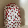 Sacs d'école Cartoon Cute Sac à dos de grande capacité Kawaii Sac à épaule de fraises Sweet Strawer Storage pour femmes