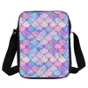 Sacs Pink Mermaid Scale Sac à dos ensemble 4 pièces Bagure de livre de 17 pouces avec boîte à lunch pour garçons filles de 16e année pour enfants de retour à l'école