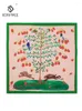 Sciarpe birdtree 16mm seta gelso originale Kerchief 2024 quattro stagioni disegnate a mano Donne dolce sciarpa romantica A43335QC