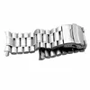 18202224mm rostfritt stål fast klocka rem Arcstraight End Steel Armband Folding Buckle Universal Replacement Watch Band 240419