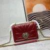 Luxus Frauen -Crossbody -Taschen echte Leder -Leder -Kaufläden -Kettenbeutel Marke Perlenknopf Abendtasche Europäischer und amerikanischer Stil