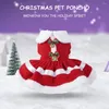 Hundkläder Santa Claus kjol Bekväm juldräkt med Bow Bells Winter Cat Clothes Thick Doll Collar för små medelstora hundar