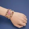 Bracelets charme bracelet de coeur en pierre naturelle vintage bracelet de coeur coloré à la main