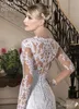 Vintage V-Neck Long Sleeve Wedding Dresses Beaded Button Back Sheer Bridal Wedding Gowns Vestido De Novia BC18660