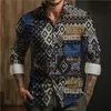 Abbigliamento etnico 2024 camicia stampata in stile etnico da uomo per le vacanze quotidiane di alta qualità comode abiti da design in tessuto comodi d240419