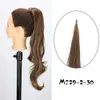 perruque bouclée humaine Wig 28inch Long Ponde en queue de cheval Enveloppez autour des extensions de cheveux pour les femmes avec des tresses en queue de cheval et des cheveux bâton