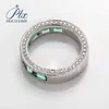 Anelli di nozze Green Smeraldo taglio radiante in argento placcato in oro 18k Lab creato Diamond Women S925 Sterling Silver Any 240419