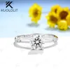 ANEL SOLITAIRE NNGB KUOLOLIT 1CT 6,5 mm de moissanita para mulheres Solid 925 Sterling Silver com Certificado D/VVS Solitaire Ring for Engagement D240419