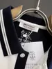 Polos pour hommes Summer Navy Blanc Brunello Shirt Loose Sports T-shirt à manches courtes CuCinelli décontractées