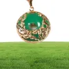 Collana in oro 14K Pendenti a smeraldo per femmina di lusso Colgante de 925 Mujer Green Green Emerald Pendant Topaz Collane pietra gemella CX24849647