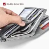 Portefeuilles RFID Zipper Men's Leather Wallet Carte Solder pour hommes et femmes Bag Money Travel Coin Purse