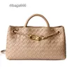 Tote pour femmes Cowhide One Venetass High Bottegs Ba Quality Metal West / East Woven Lady Sacs Ha New Totes Backle Corde ANDIAMO Cuir épaule 5497