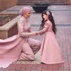 Sukienki imprezowe Glam Pink Koszyk Suknia balowa z dubai saudi arabski wieczór 2024 Turcja muzułmańska sukienki islamskie sukienki