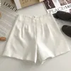 Shorts femininos Mulheres curtas A-line Summer Summer-Skirt Office Feminino Pleat Holida Casual Cantura Alta moda Loja Moda elegante Vintage