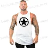 Herren-T-Shirts neuer heißer Verkauf Herren Schädel bedrucktes Tanktop atmungsaktueller Kühlweste Running Hemd Baumwolle Ts Bodybuilding Singulett Slveless T240419