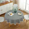 Bordduk Geometrisk bomullslinne Rund Tassel Finge Trim Dining Cover Home Decor