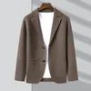 Верхний класс Autum Winter Brand Fashion Slim Fit Fit Blazer Mens Mens Top Cardigan свитер Casual Coats Куртка мужская одежда 240407