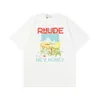 Rhude Shirt Mens Designer T Roomts Короткие рукава Clotheshighge Qualtion Luxury Fashion Beach Pearting Print