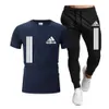 Men's Shorts Mens cotton T-shirt set Casual T-shirt Athletic shorts Mens summer wear Fashion 240419 240419