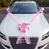 Fleurs décoratives 1pc Simulation de rose en forme de coeur Décoration de la voiture de mariage Handle de porte couronne de papillon