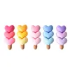 Dekoracyjne figurki 10pcs żywica gradient serc kształt sznurki kawaii mini figurki płaskie kasochon kasbicy ozdobne Dollhouse Dollhouse